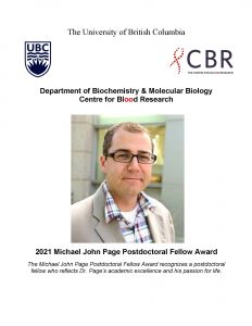 2021 Michael John Page Postdoctoral Fellow Award Applications are now open
