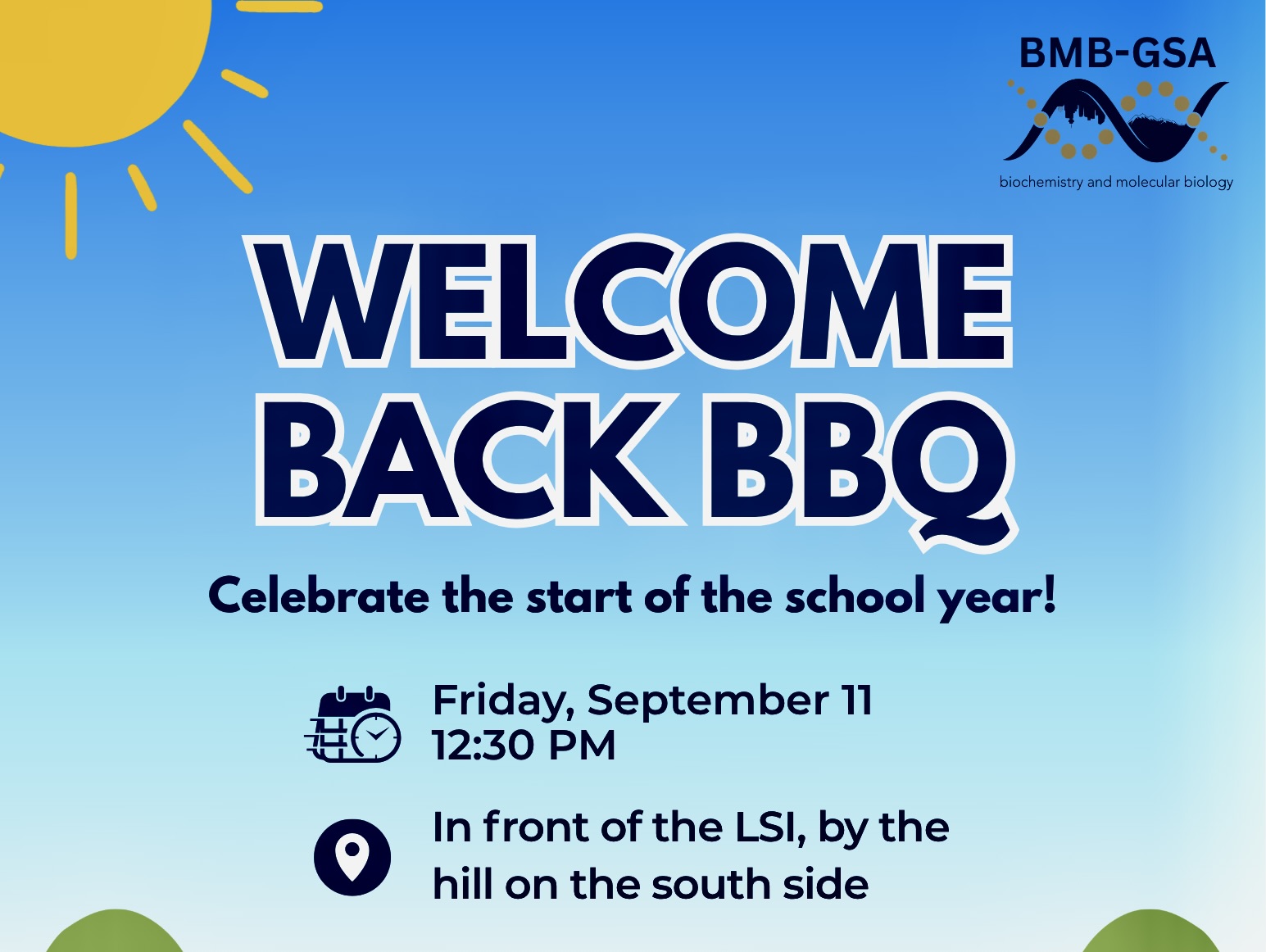 BMB Welcome BBQ, Sep 11 at 12:30pm